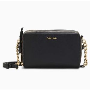 Calvin Klein Marybelle Saffiano Double Zip Organizational Crossbody Luggage